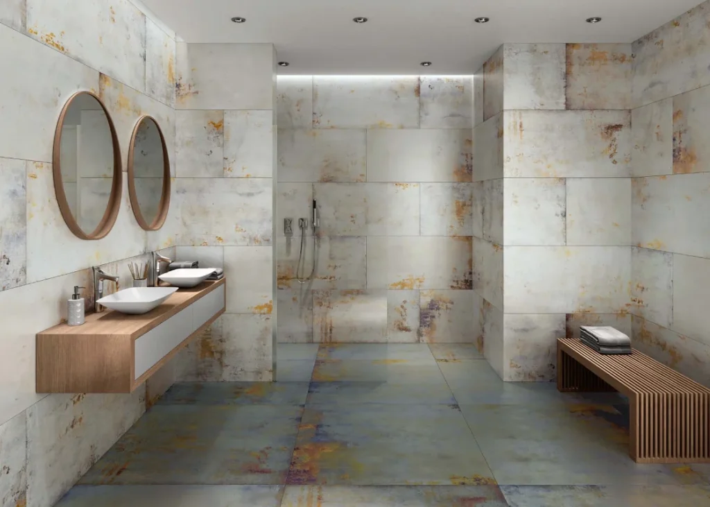 lamiere-baño-con-porcelánico-oxidado